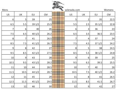 does burberry use small medium large size|burberry sizing chart.